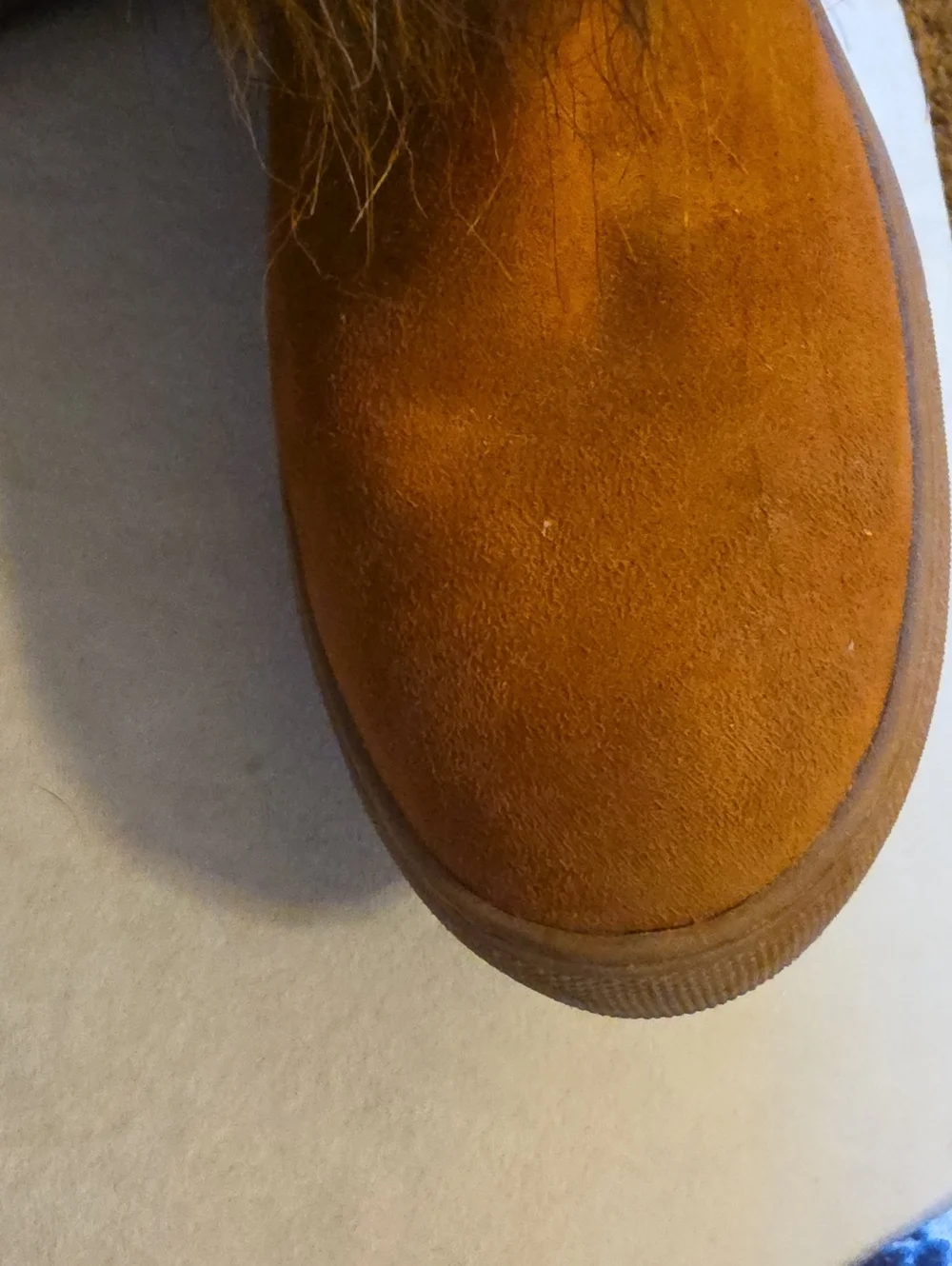 PENNY LOVES KENNY Sz. 9 AIRBRUSH II,Faux Fur Trim Suede-Look Tan Women's Boots